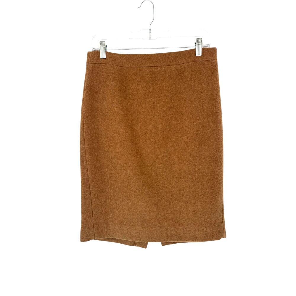J.Crew‎ Heather Brown Preppy Academia Scholarly Wool Blend Pencil Skirt Size 4
